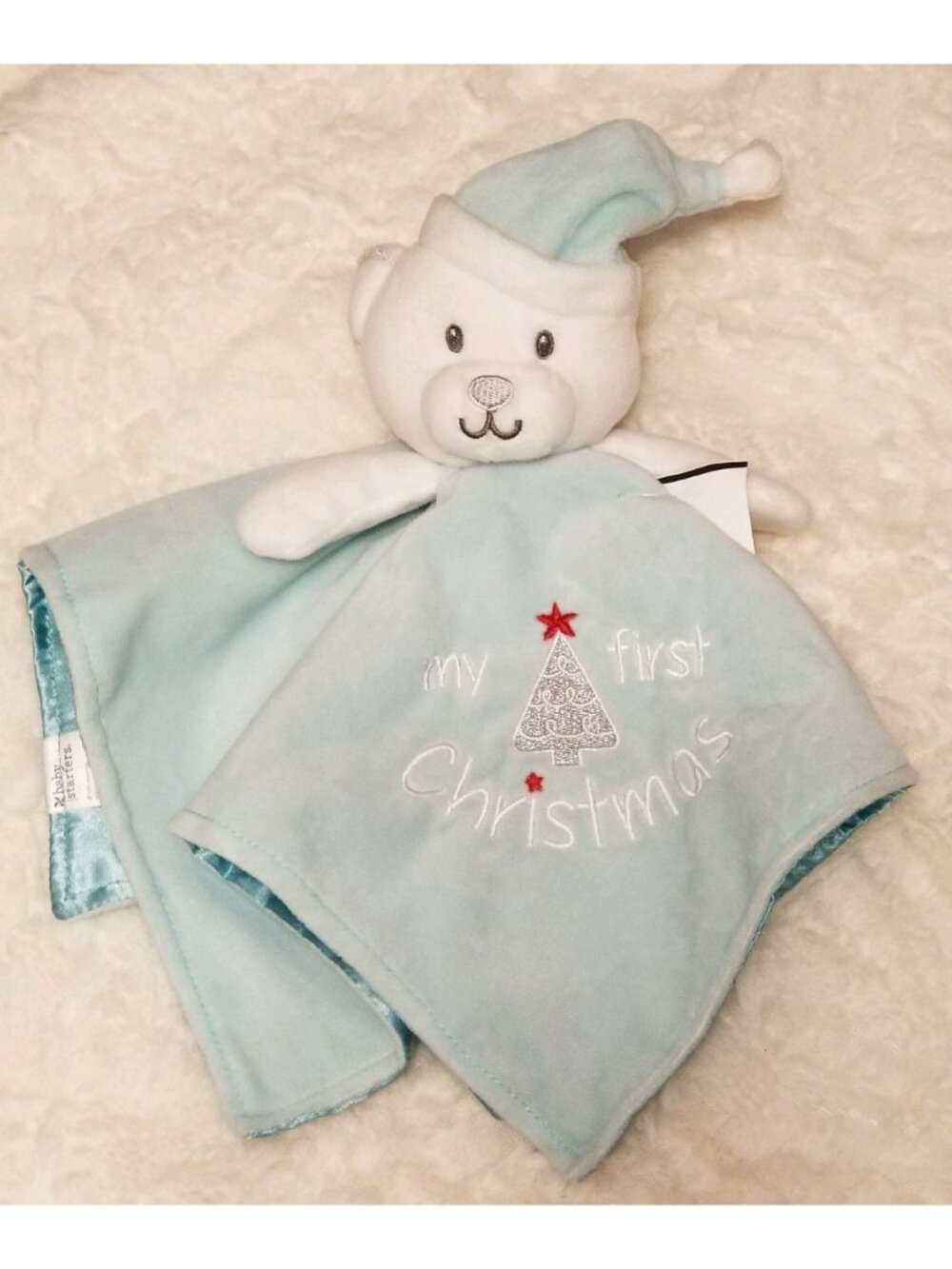 My First Christmas Bear Security Blanket Baby Starters New
